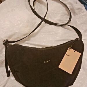 Nike Black Crescent Crossbody with Silver Swoosh